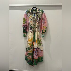 Alemais Multicolor Floral Belted Dress
